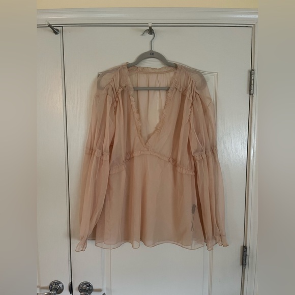 Cider Tops - Mesh see through long sleeve blouse PLUS SIZE new with tags